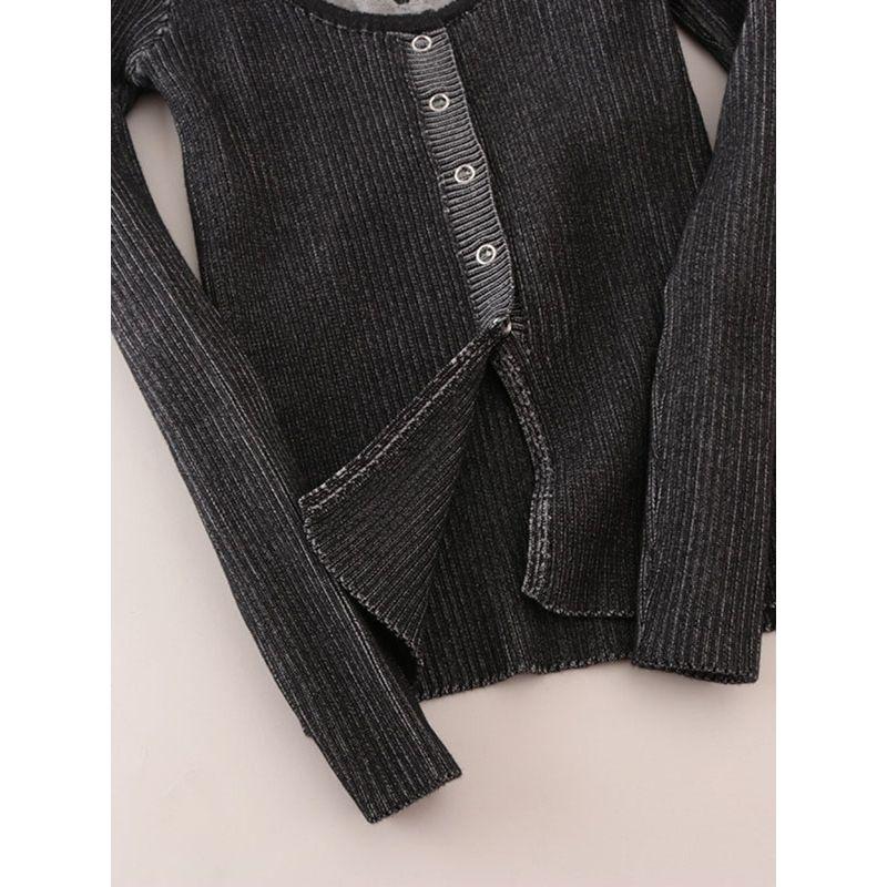 Fake Two-Piece Split Slim Fit Halter Knit Cardigan Gradient New Long Sleeve Foreign Trade Original Order Top Women