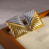 Handmade Gold Silver Geometric Studs Earrings Comfortable Ear Accessories Alloy Jewelry for Women Daily Or Party Wear