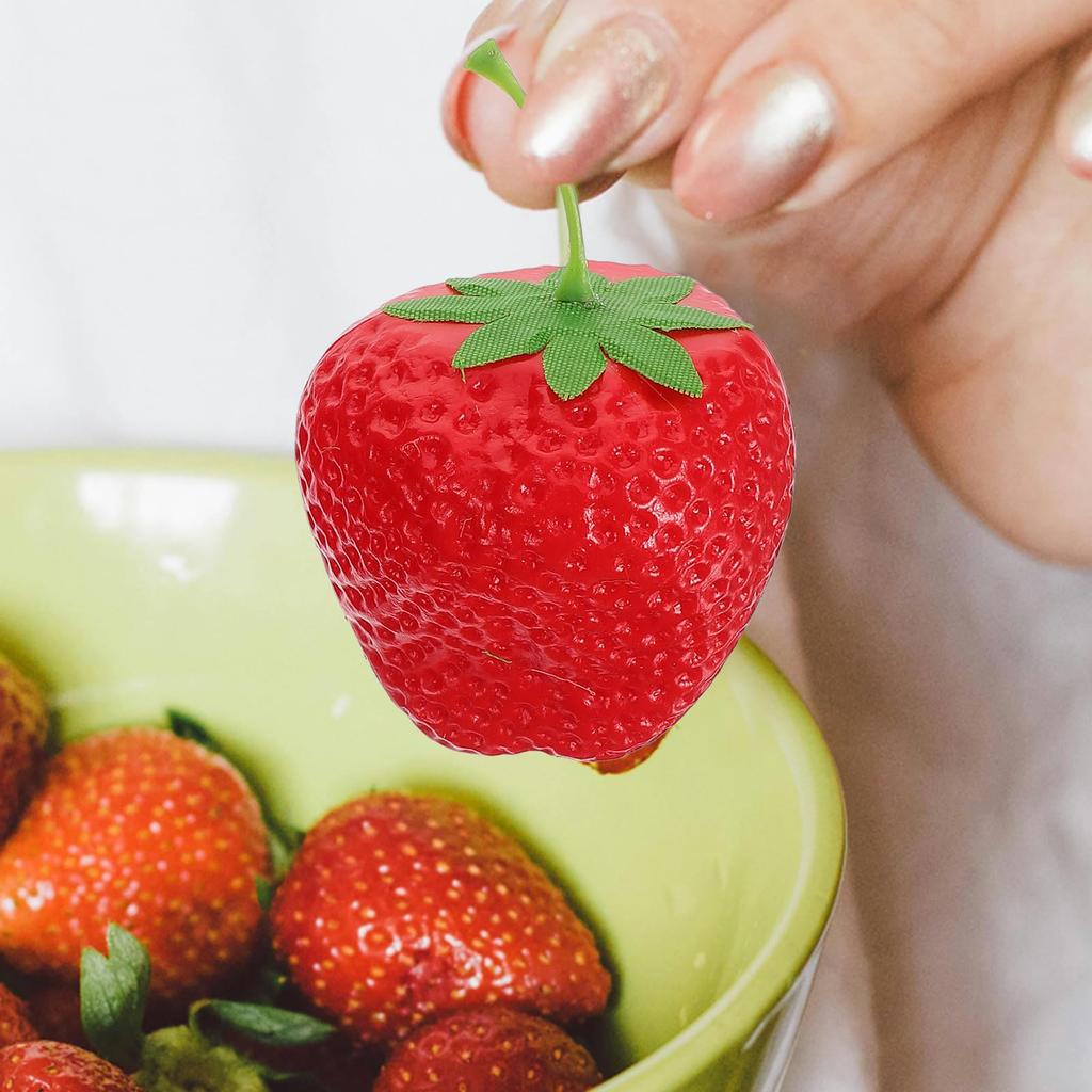 OUNONA Strawberry Food Realistic Fruit Fake Cute and 6 Pretend Interior Promotional Photography Props Samples, Large, Samples, Models, Fruit, Large,