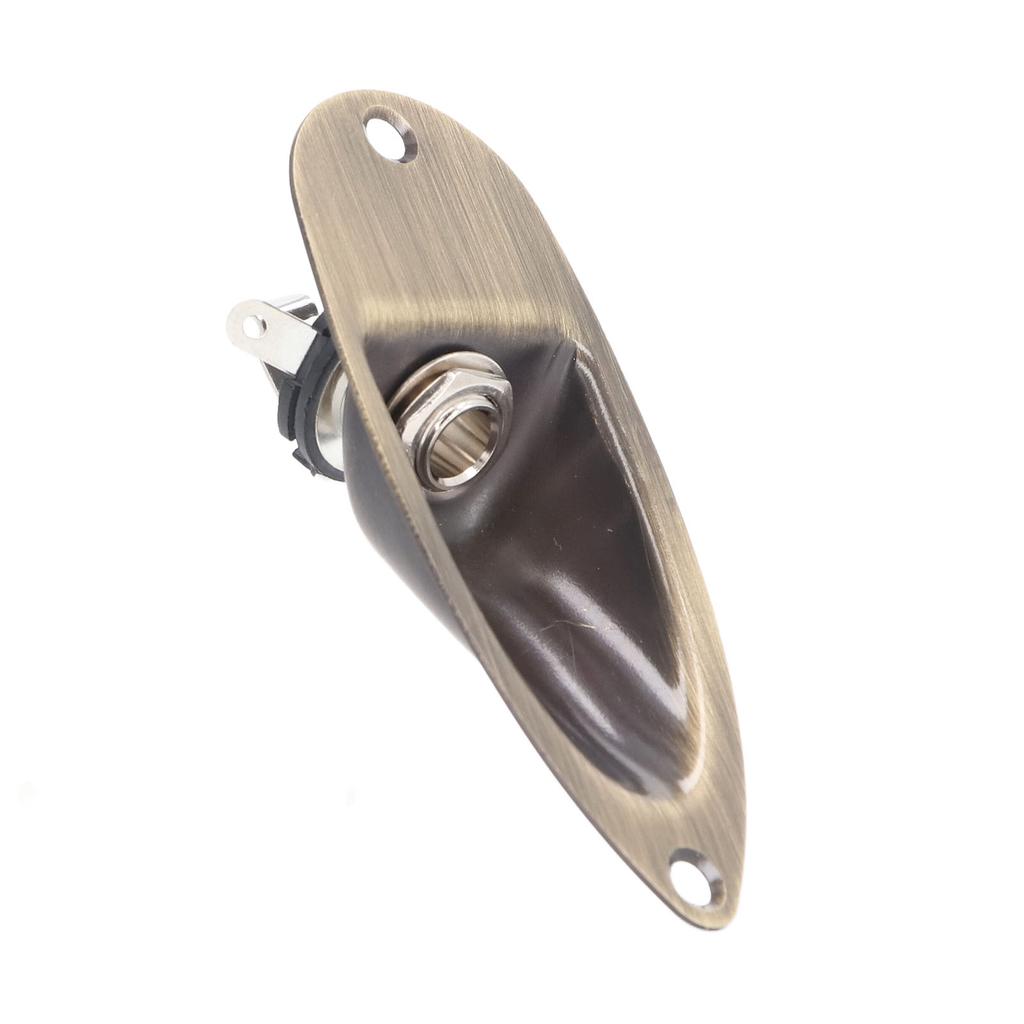 Guitar Input Output Jack Socket Plate Boat Style Electric Guitar Replacement Parts Bronze Color