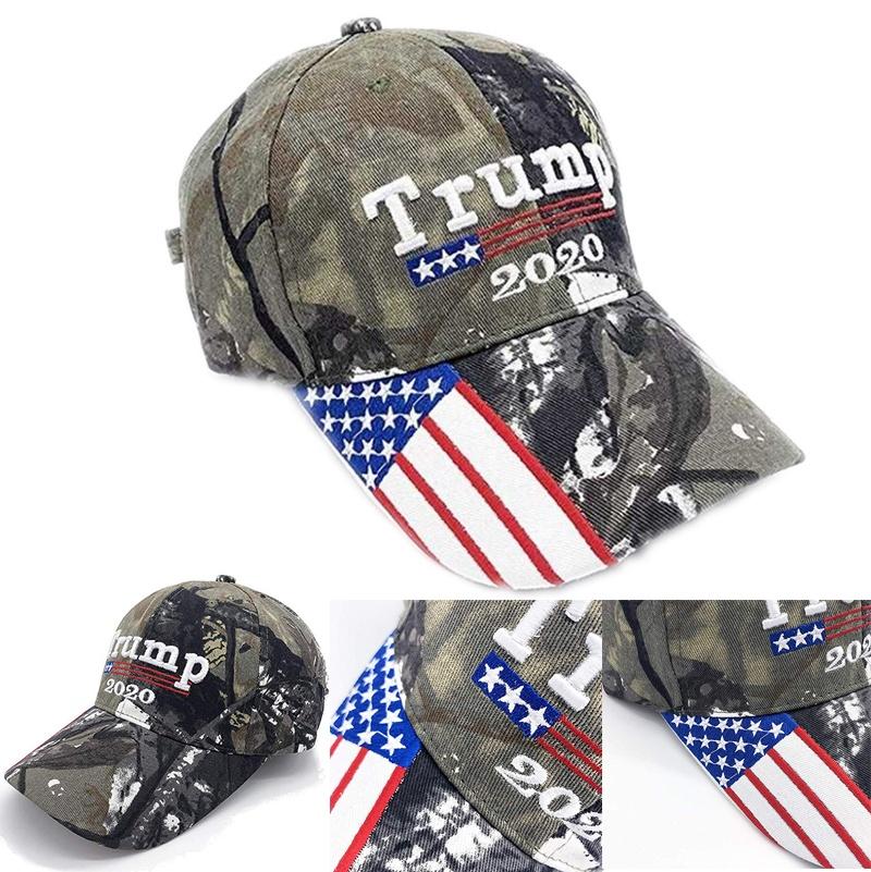 Camo Trump 2020 Hat Keep America Great Baseball Hat Embroidered Flag American