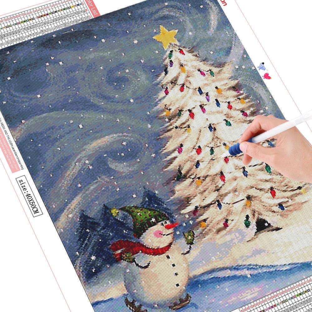 

Huacan алмазная живопись Снеговик полный квадрат Новое поступление Алмазная вышивка Рождественская елка Алмазная мозаика зимний декор для дома Full Square 20*30 cm