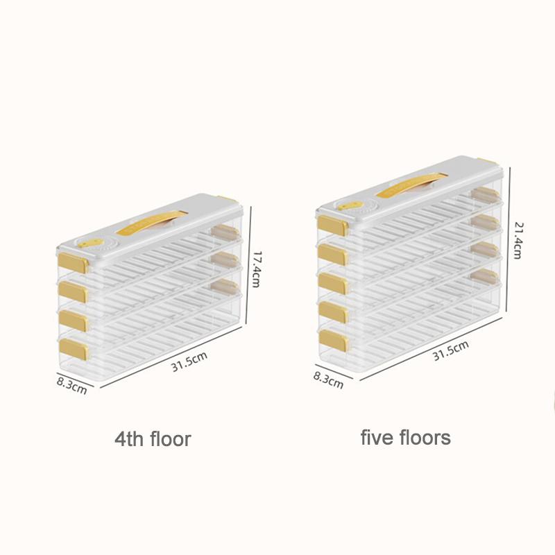 Kitchen Household Food Level Dumpling Box Refrigerator Frozen Fresh Dumpling Storage Box Side Door Dumpling Wonton Organization