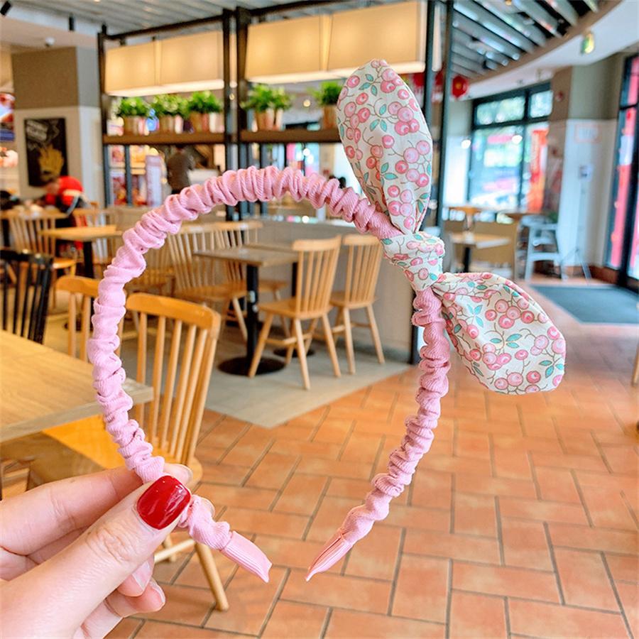 New children's hairband cute super cute bow hair tie fashionable little girl pastoral fresh floral hair accessories
