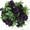 Simulated Flowers Artificial Rose Vines Black Halloween Garland  Halloween Party Decor