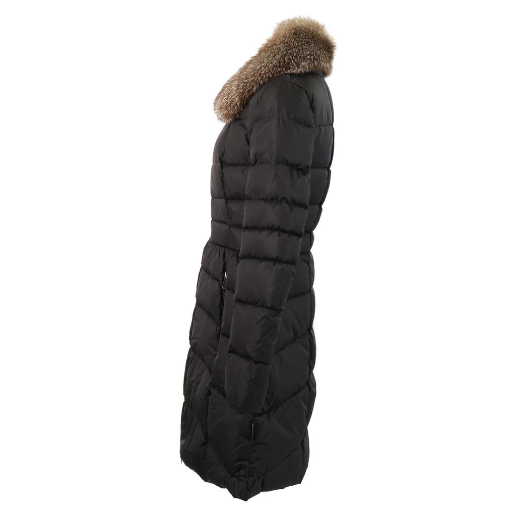 MONCLER [Domestic regular] HIRONDELLE hoodie down with fox fur collar coat 0 blackUsed