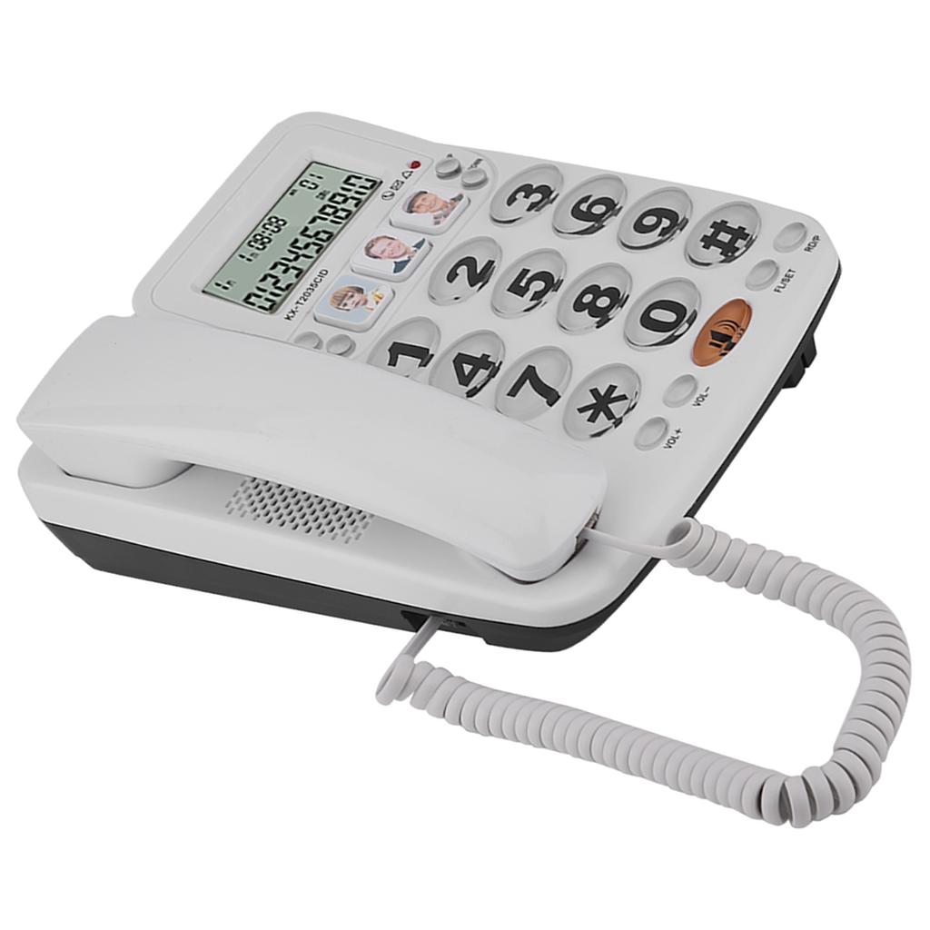 2 ?Téléphone Filaire avec Haut-Parleur Numérotation Rapide Téléphone Filaire avec Identification de l'Appelant pour Domicile/Bureau