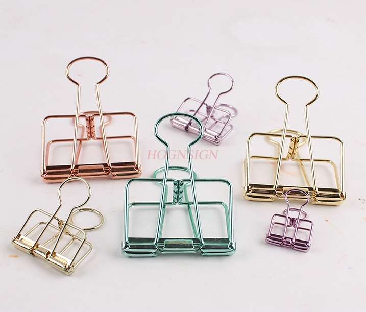 10 grid photos, wall decoration photo clip, simple metal hollow clip, colored long tail note clip, ticket clip