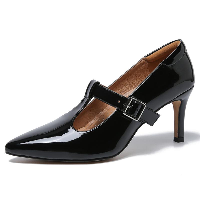 

Роскошные черные туфли-лодочки на высоком каблуке Мэри Джейн Женские туфли с острым носком на каблуке для танцев, вечеринок, свадьбы, офиса, женские туфли-лодочки для платья большого размера 39 чёрный