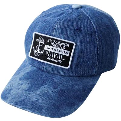 AVIREX Amerikan Yaz Beyzbol 068 Erkek Düşük Profilli Nakışlı Askeri Soluk Denim Şapka, MA-1 Tarzı, Günlük, Şapka, İndigo,