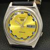 VINTAGE SEIKO 5 AUTOMATIC 7009A JAPAN MENS YELLOW COLOR DIAL WATCH a500073-2 R151a-a500073