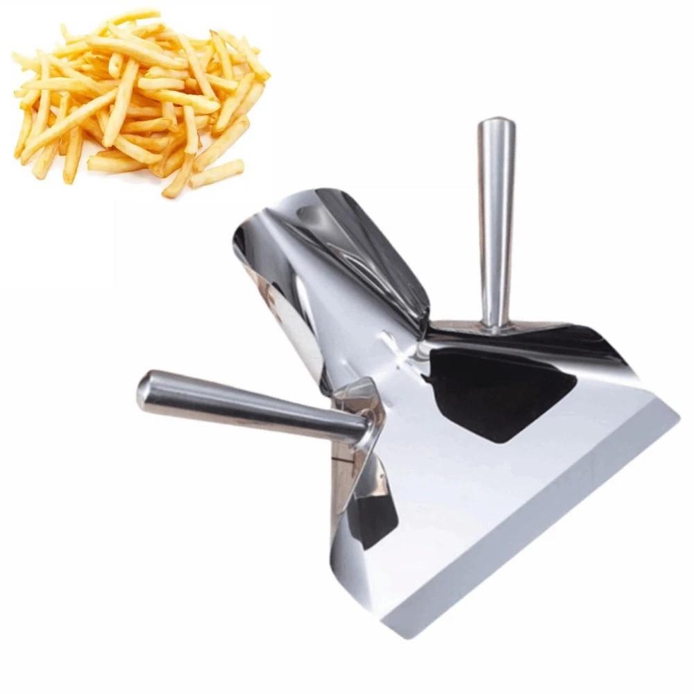 Pala per Patatine Fritte in Acciaio Inossidabile Professionale Singola/Doppia Maniglia Strumento da Forno Pala Utile Anti-Corrosione Paletta per Patatine