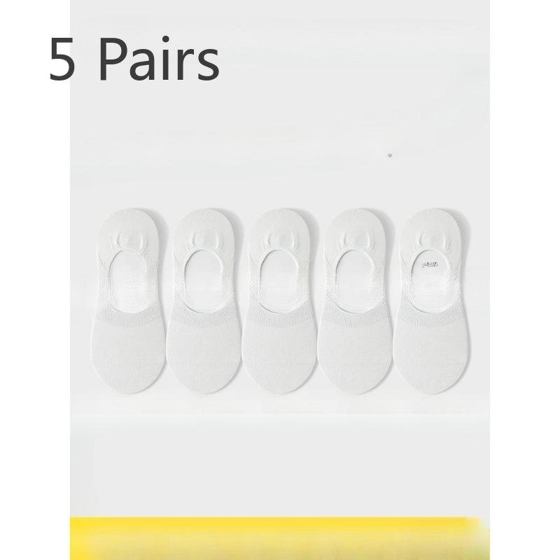 5 Pairs of Men's Summer Thin Mesh Breathable Invisible Low Help Suction Sweat Shallow Mouth Non Slip Socks