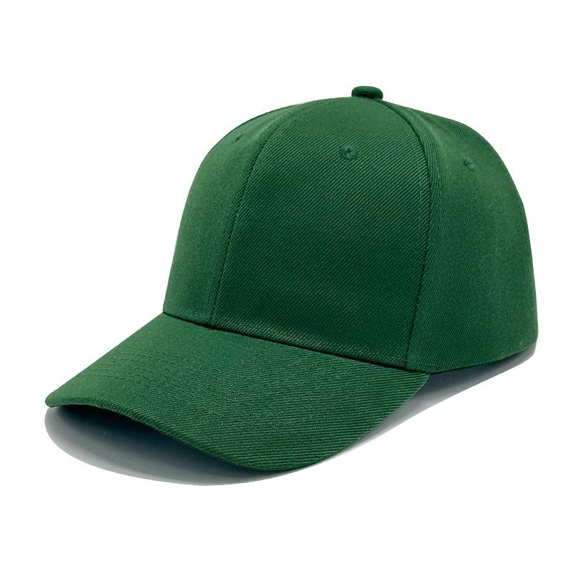 Six-piece Hair Green Solid Color Baseball Cap for Men and Women Baseball Caps Sun Protection