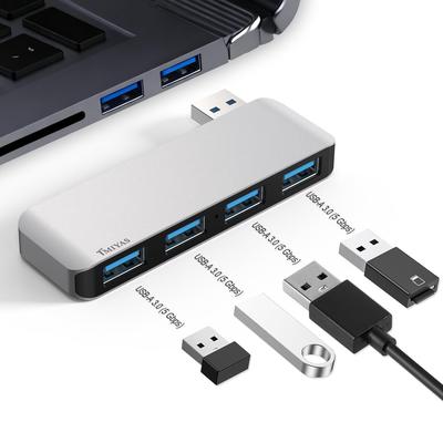 USB 5Gbps Lightweight Compatible with and Surface Compatible with Mac and Ideal for Remote and Working from Home 3.0 Hub, 4-Port, Ultra-Slim,