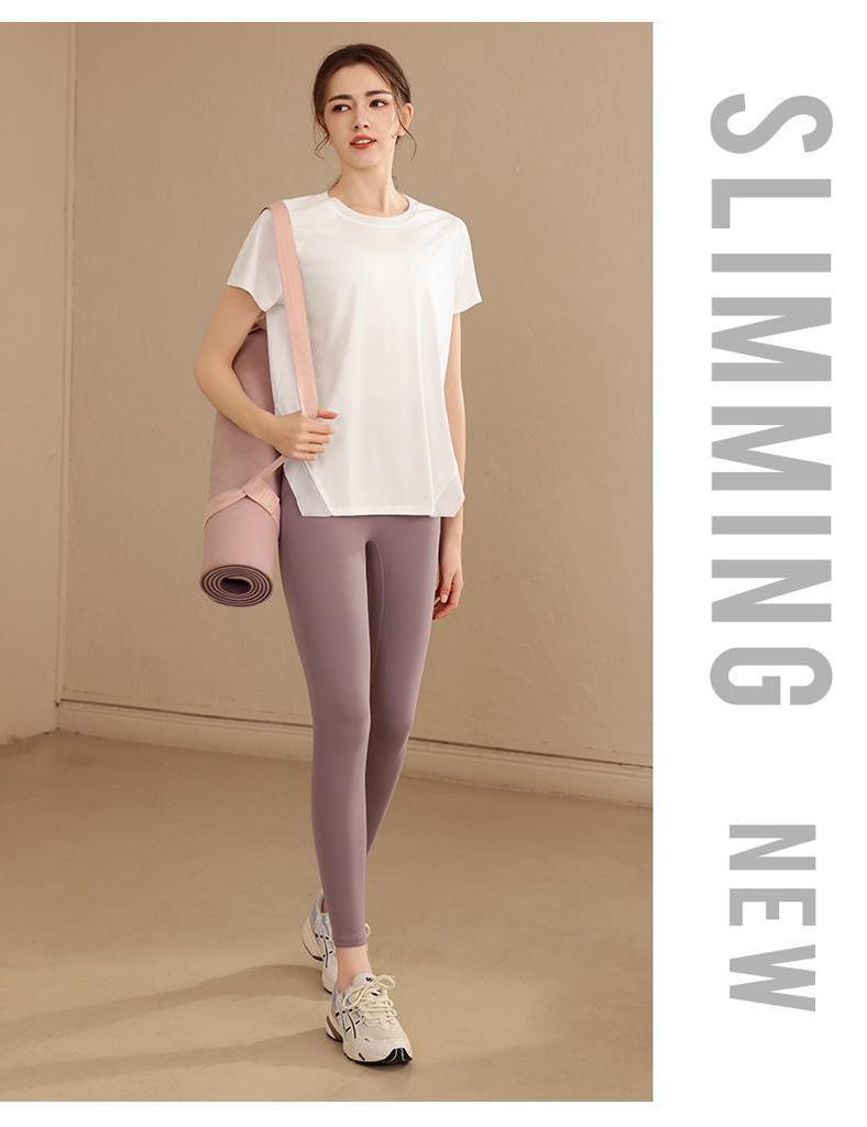 Plus Size Women's Short Sleeve Yoga Top - Loose, Breathable, Slimming Fitness Shirt for Summer