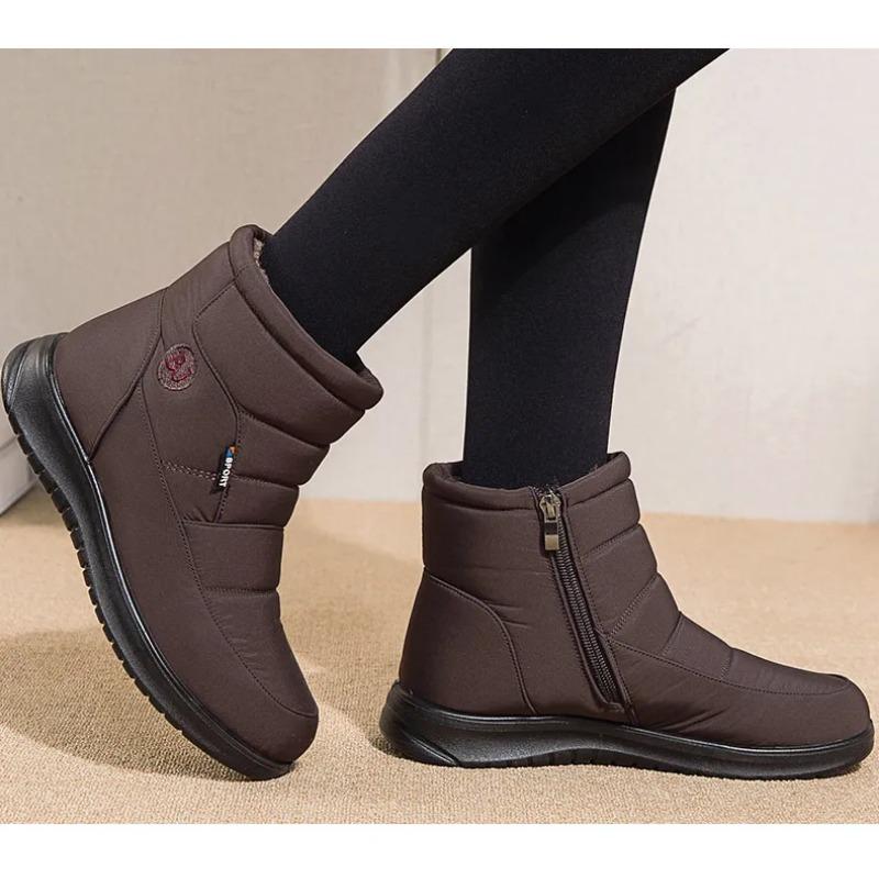 Women's Boots 2025 Winter Shoes For Women Ankle Boots Warm Fur Botas Mujer Waterproof Low Heels Snow Boots Winter Flat Shoes