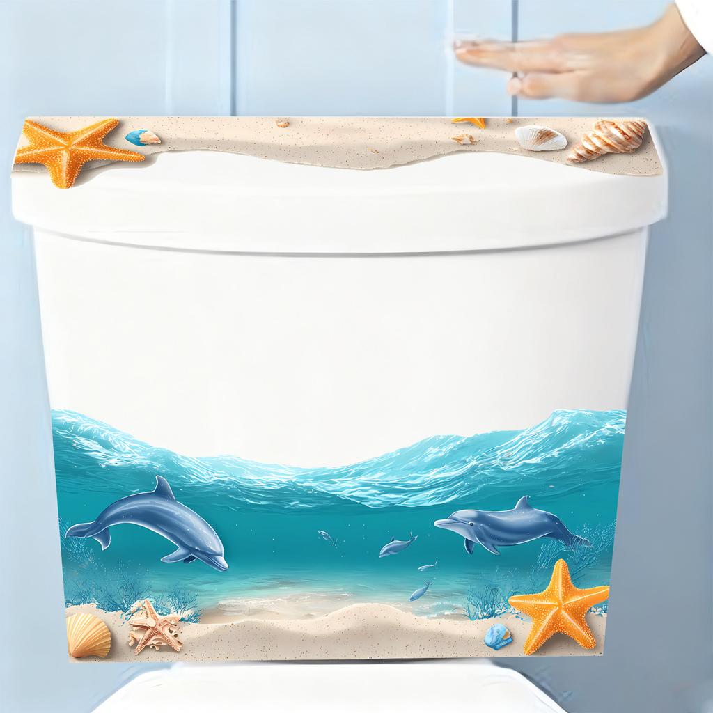 Beach Ocean Removable Flip Toilet Waterproof Sticker