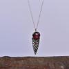 Natural Red Garnet Necklace, Oxidized Sterling Silver Handmade Necklace, Bohemian Inspired Necklace for Women, Bridesmaid Jewelry for Her