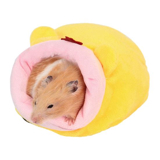 Hamster Cave Bed Cute Animal Design Pets Mini House Cozy Winter Sleeping Nest Warm