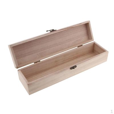 Caja rectangular de madera para almacenamiento de joyas con cierre de seguridad