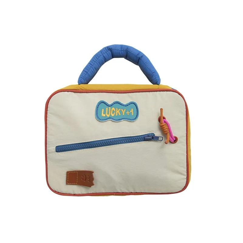 

Косметичка Симпатичная контрастная цветная косметичка и туалетные принадлежности Женская портативная складная косметичка большой вместимости Дорожная косметичка