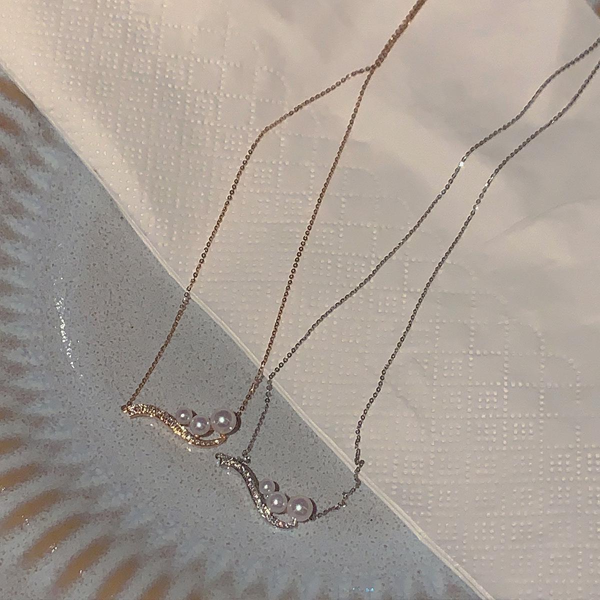 

Ожерелье из стерлингового серебра 925 пробы с жемчугом Red Elk - Женский модный кулон для повседневной роскоши и универсального стиля BX0183-White Gold