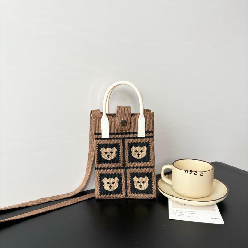 Premium Sense Ns Mobile Phone Bag New Cartoon Knitted Bag Dopamine Niche Versatile Messenger Shoulder Bag Handbag