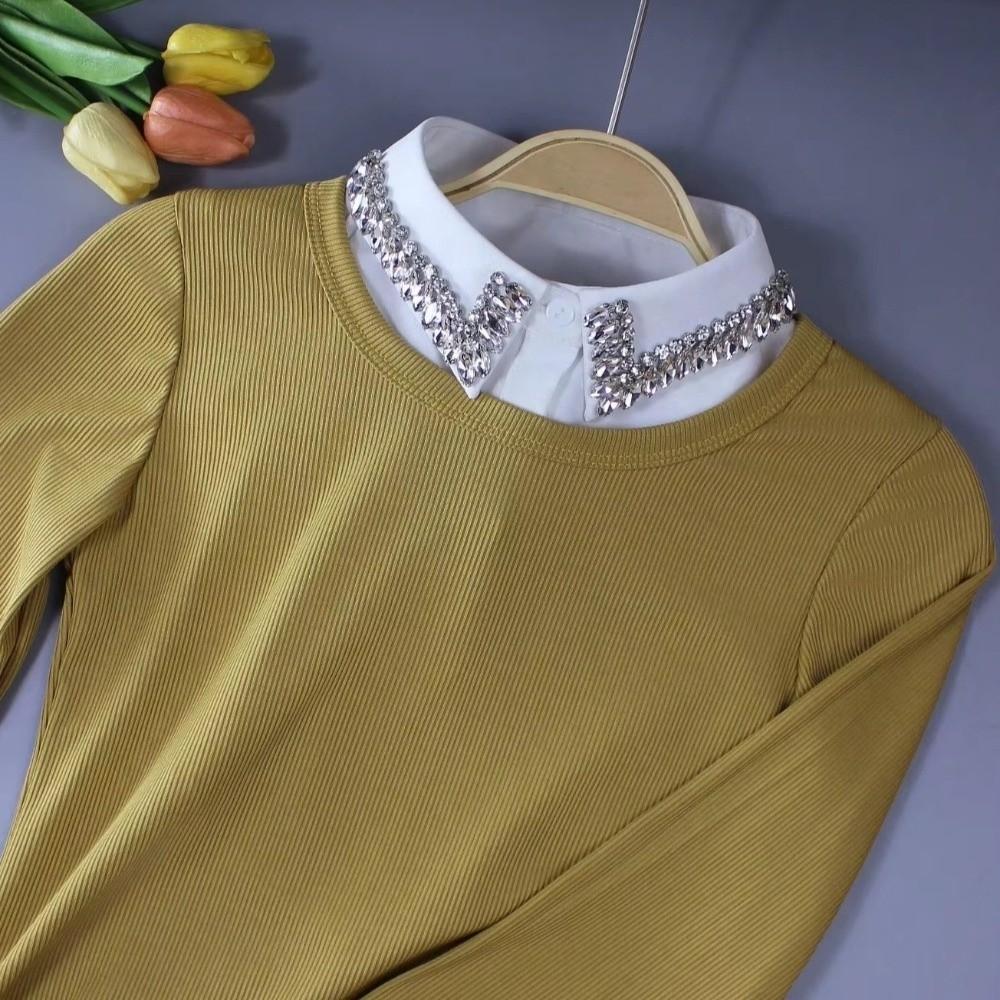 Handmade Beaded Decoration Fake Collar Rhinestone Decoration False Collar  Women Fashion