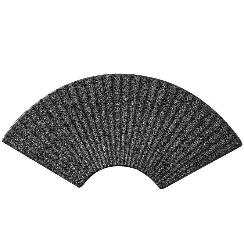 Fan-shaped striped plate, irregular-shaped plate, Japanese sushi plate, ceramic pastries, household creative platter tableware
