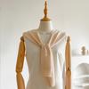 Korean Knitted Shawl Summer Air Conditioning Fake Collar Neck Guard Knit Thin Knotted Cape Shoulder Scarf For Women