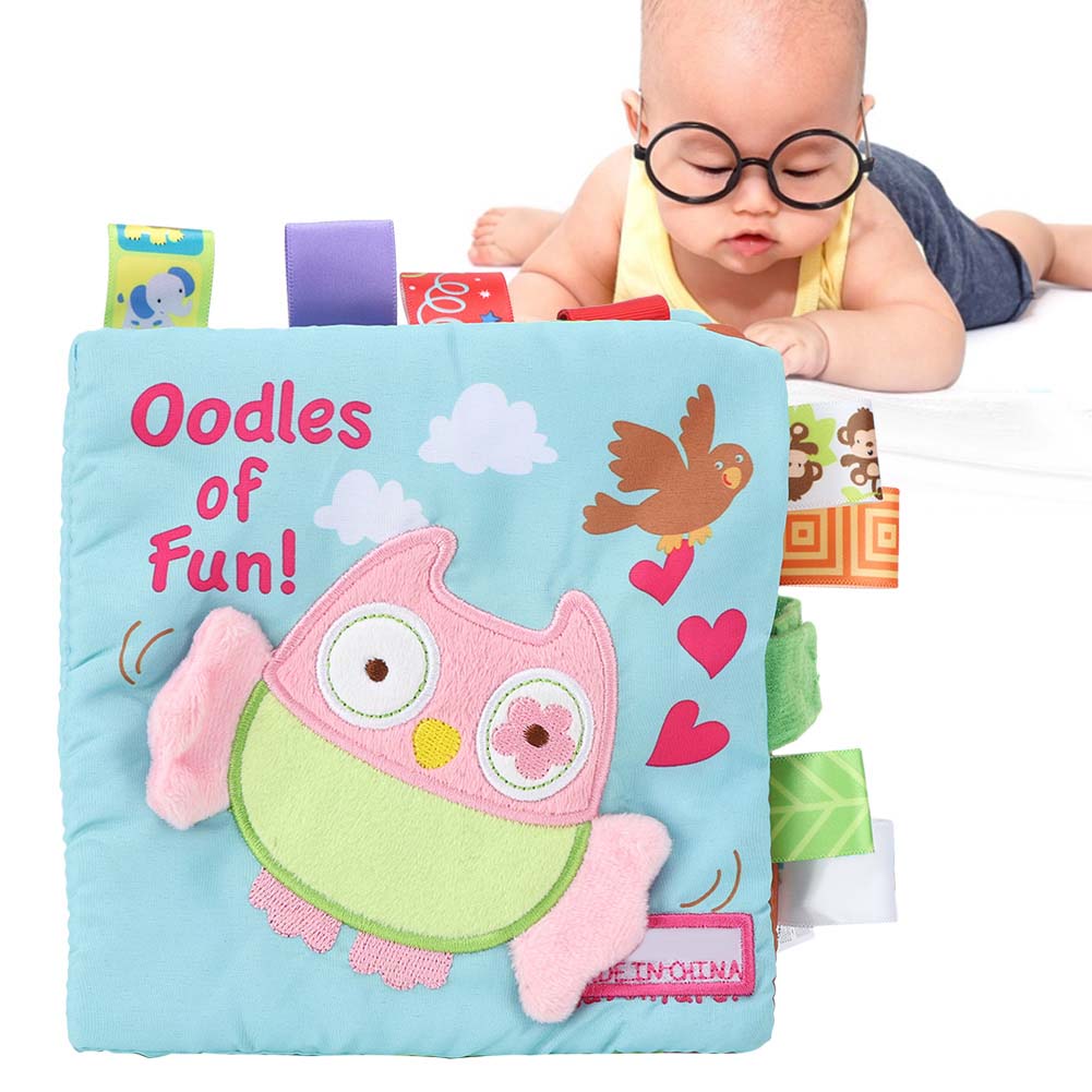 Infant Cloth Book Cute Animal Learning Rattle Wear Resistant Educational ToyType B