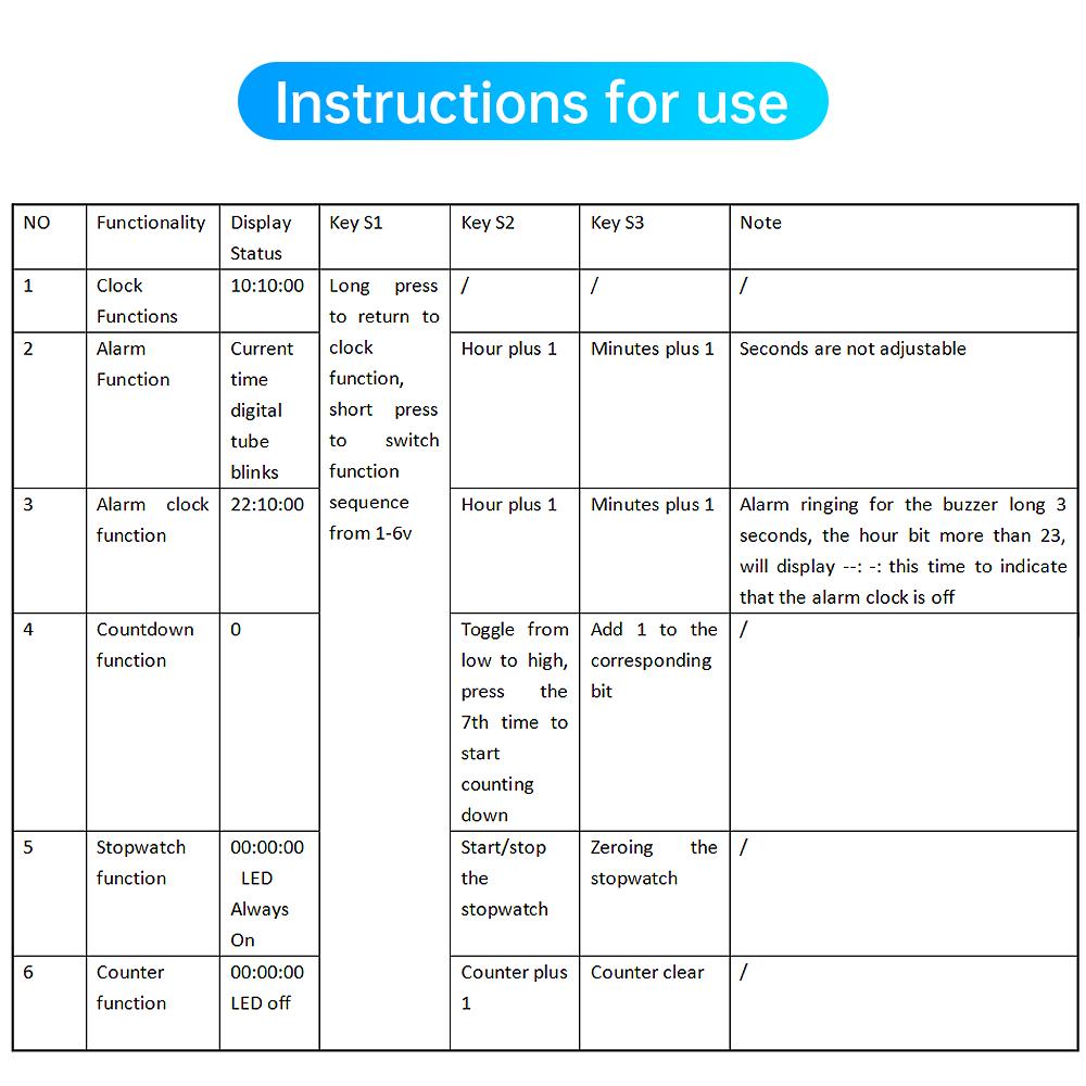 Red Display Digital Clock Module Electronic Kit C51 Electronic Clock DIY Kit DC 5-12V LED Digital Horologe Suite Timer Module
