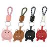 Keychain Pendant Imitation Leather 3D Piggy Shape Key Pendant with Metal Ring Anti-Slip Lanyard Bag Charm Accessory