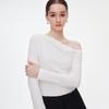 GIOVANNI VALENTINO Women's Slash Neck Long Sleeve Slim Fit T-Shirt