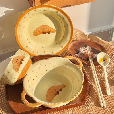 ZISIZ Fruit Croissant 5-Piece Ceramic Dinnerware Set