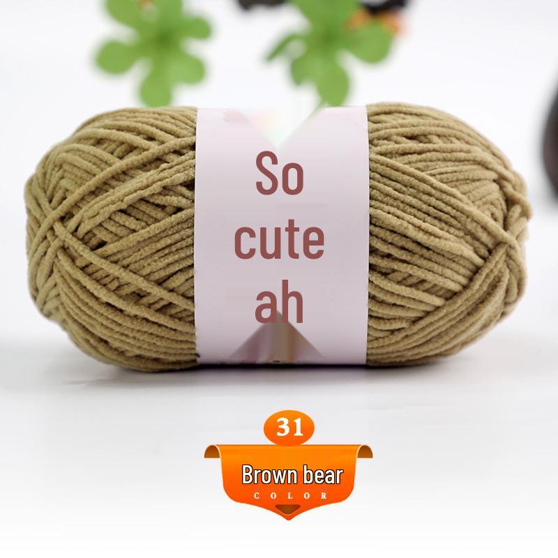 Medium Thick Chenille Yarn for Handmade Crochet Bags & Dolls