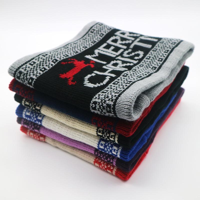 Autumn and winter thickened Christmas scarf velvet knitted warm neck cover neck cover neck scarf, deer model