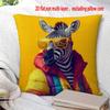 1 Pillowcase with a Zebra Pattern, Made of Soft And Smooth Polyester Short Plush Fabric, Featuring a Single-Sided Printed Design, Measuring 45Cm X 45C
