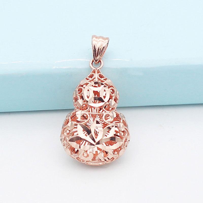 Color Gold Personalized Hollow Pattern Shining Gourd Pendant Purple Gold Plated Rose Gold Personalized Necklace