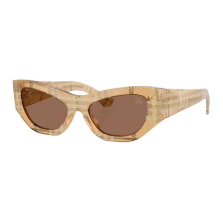 Burberry Check Print Decorative Panel Frame Irregular Sunglasses Women sunglasses Beige 0BE4450U41577354 Basic Packaging-Eyeglass Case+Box,54,Beige