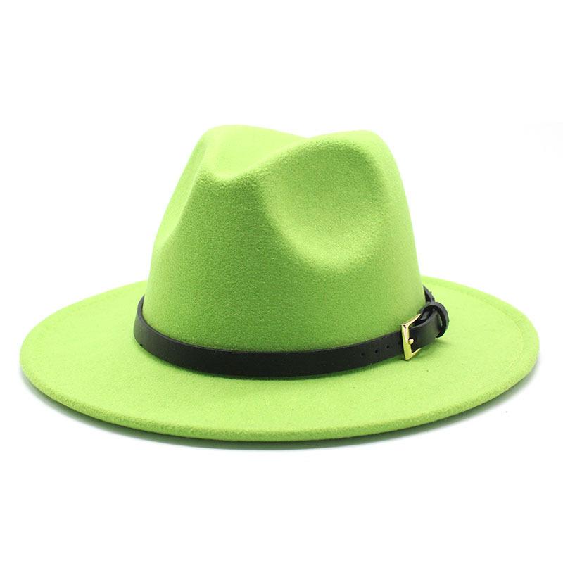 Hat Men'S And Women'S Jazz Hat Quarterly British Retro Belt White Top Hat Woolen Gentleman'S Hat