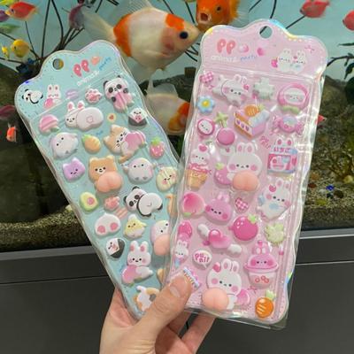 3D Cute Bunny Sticker Self-Adhesive Kawaii Foam Animals Stickers Squishy Fidget DIY Crafts for Phone Case Scrapbook Decor
