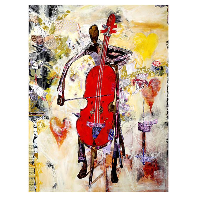 

Абстрактное граффити, искусство играет на скрипке, холст, картины, постеры и принты, настенные художественные картинки для декора стен гостиной, Cuadros 21x30cm No Frame