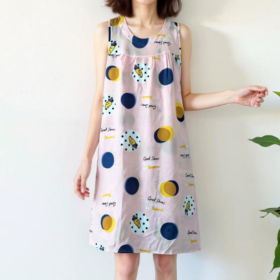 Summer Middle-Aged and Elderly Cotton Silk Nightgowns Pajamas Women's Dresses Large Size Mother's Casual Nightgowns Homewear