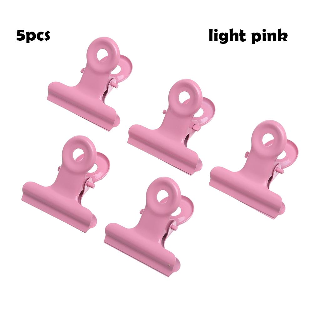 5PCS Cute Metal Clip Candly Color Metal Binder Clips Notebook Letter Paper Clip Office Clip