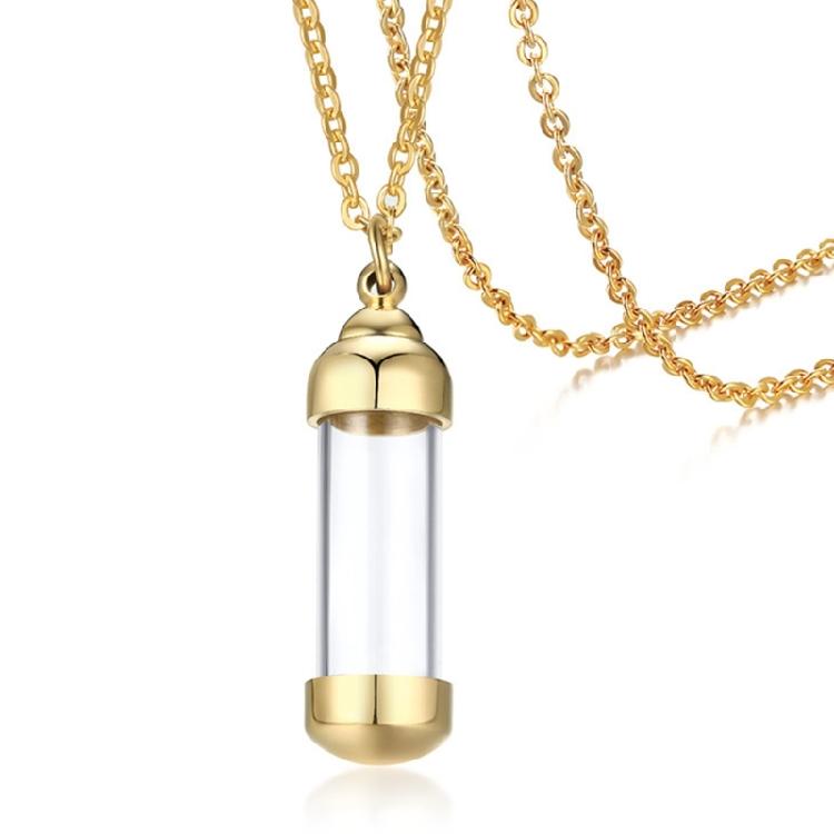 Practical Sturdy Stainless Steel and Glass Pendant Necklace Charm Pendant for Hair Keepsakes and Memorial Purposes