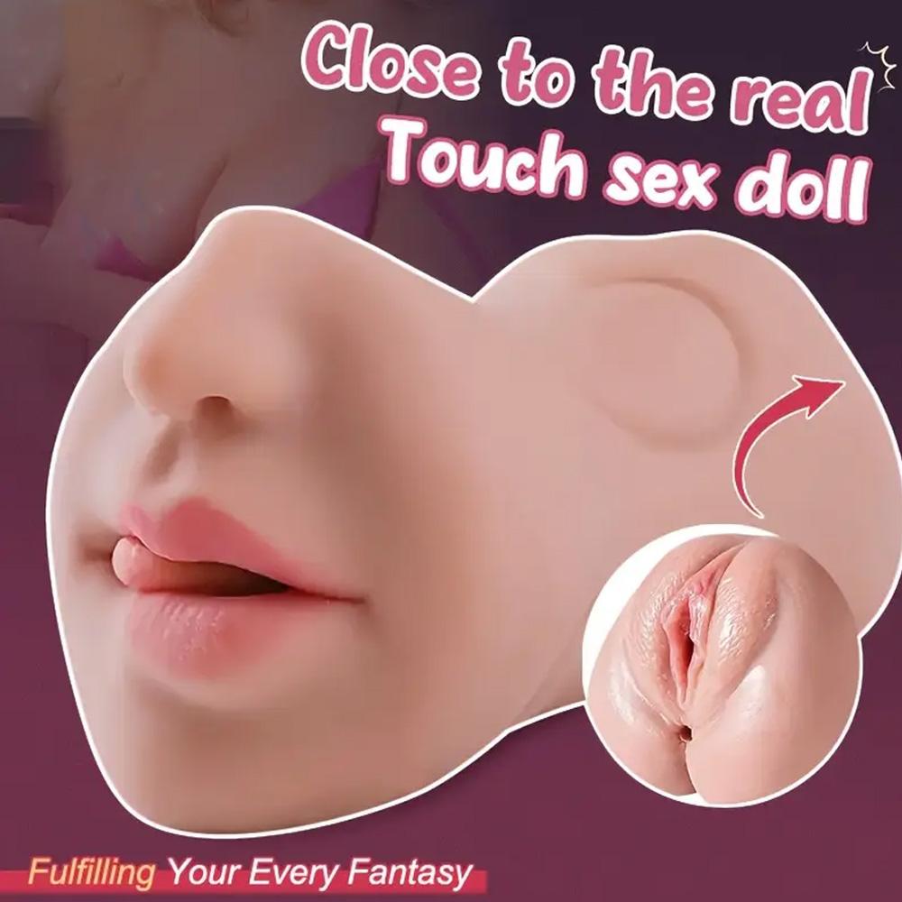 Textured Realistic 3-in-1 Male Masturbator Simulates Oral and Vaginal Hands-Free Men's Masturbation Cup for Intimate Play Waterproof Adult Toys