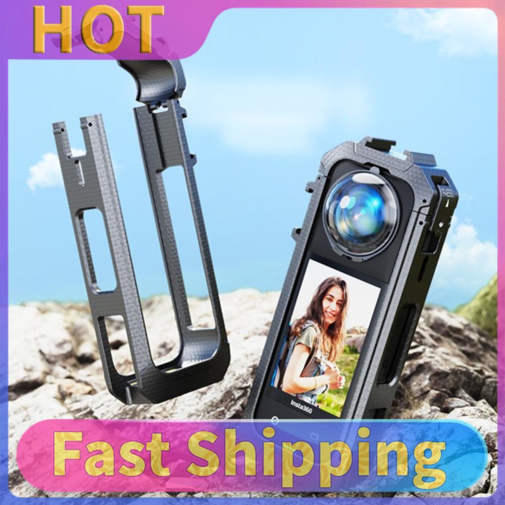 PC Protective Frame Magnetic Quick Release Camera Cage with Cold Shoe Mount Protective Case for Insta360 X5 Camera Accessories