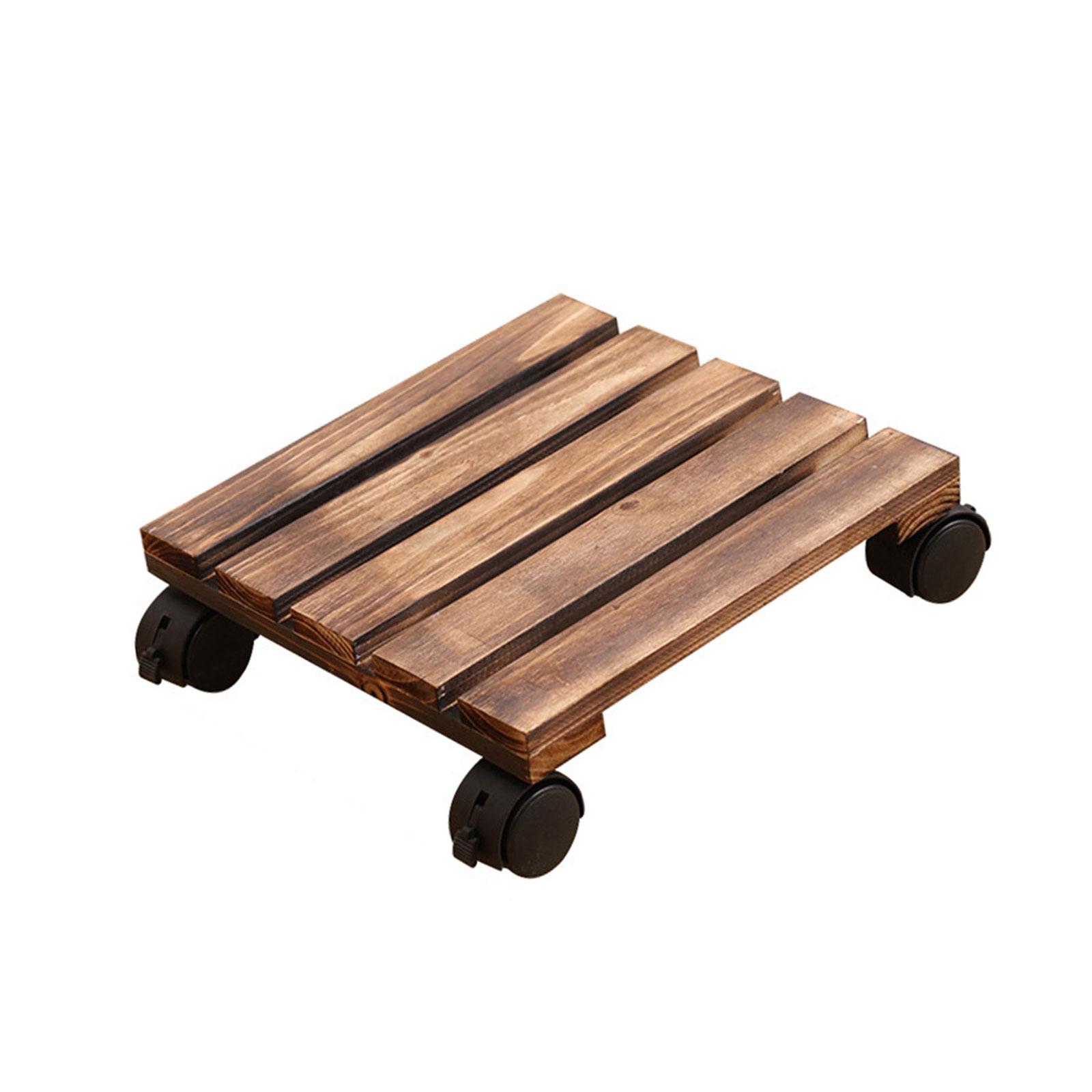 

Rolling Wood Planter Potted Plant Stand with Wheels Flower Pots Rack Indoor Outdoor Planter Trolleys Rolling Tray Garde 3